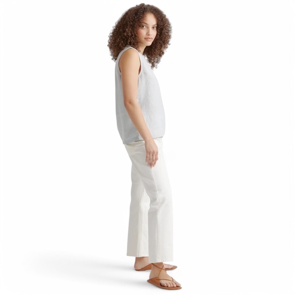 Quince 100% European Linen Tank, Pale Mist Blue, Women's medium - Picture 3 of 6
